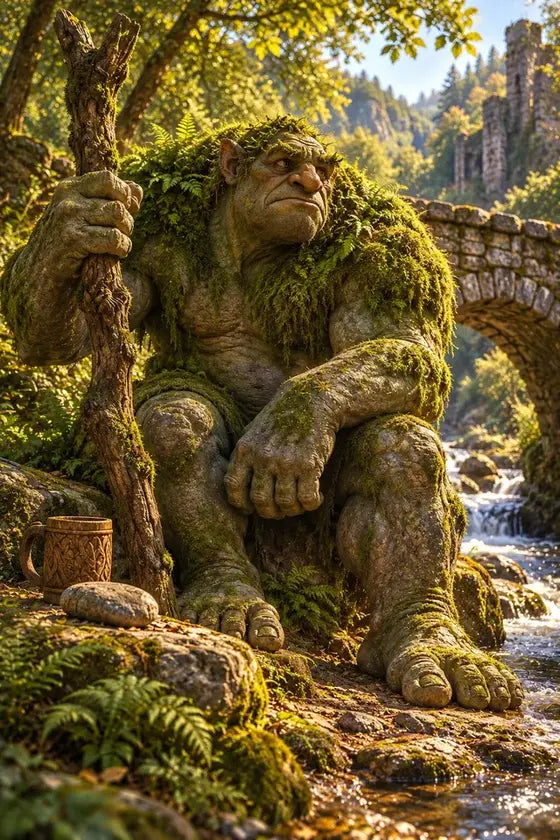 Mossback Troll, an illustration from the Remarkable Encounters Manual
