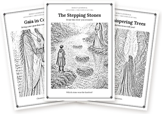 Coloring Sketches from Adventure 2: Gaia in Color, The Stepping Stones and The Whispering Trees pages