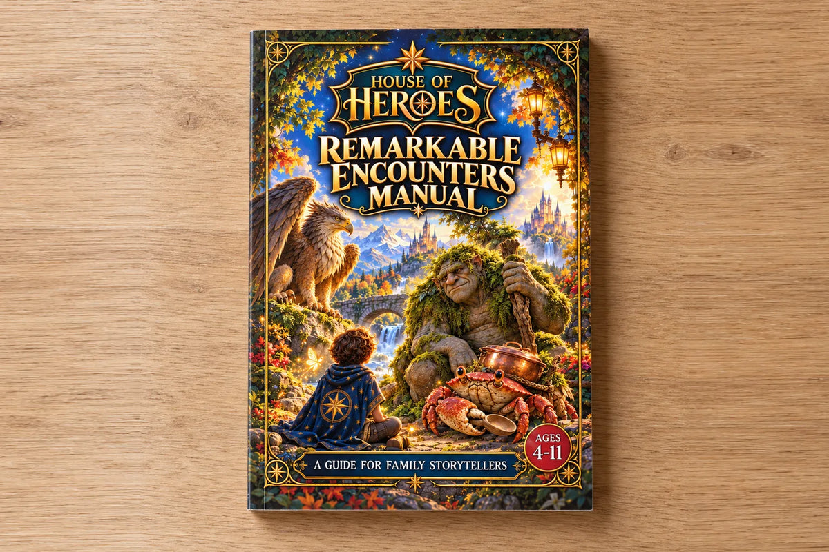 The Remarkable Encounters Manual cover on a wooden table