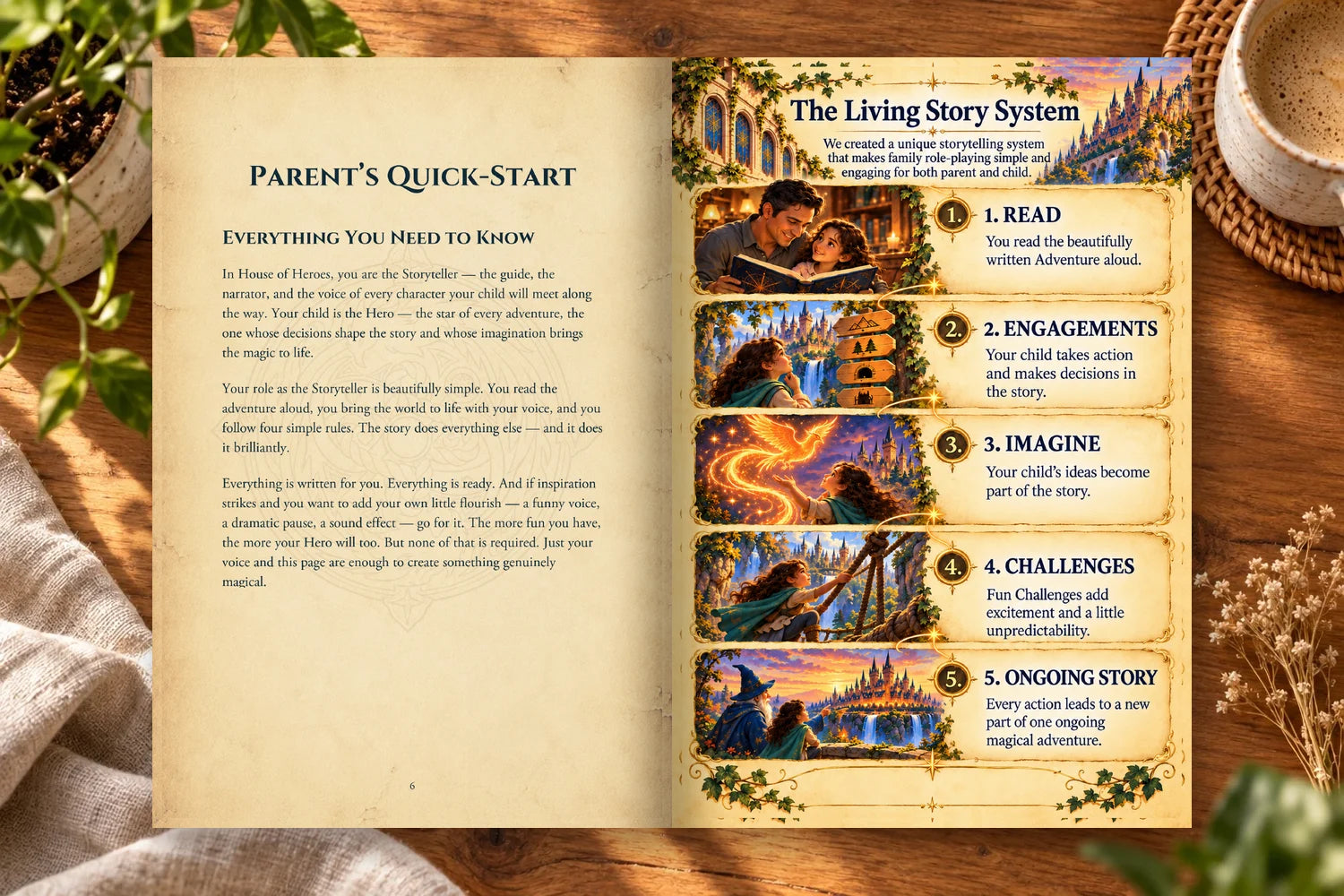 Parent’s Quick-Start and The Living Story System pages