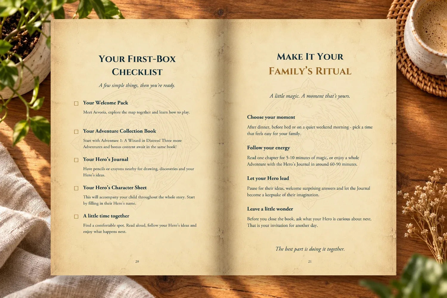 First-Box Checklist and Make It Your Family’s Ritual pages