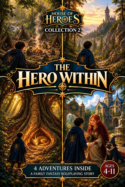 Cover of the Collection 2 book, The Hero Within, with four Adventure scenes