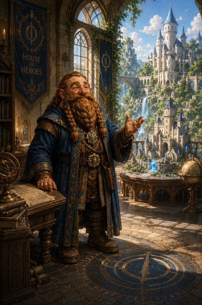 Master Tolm at the map table